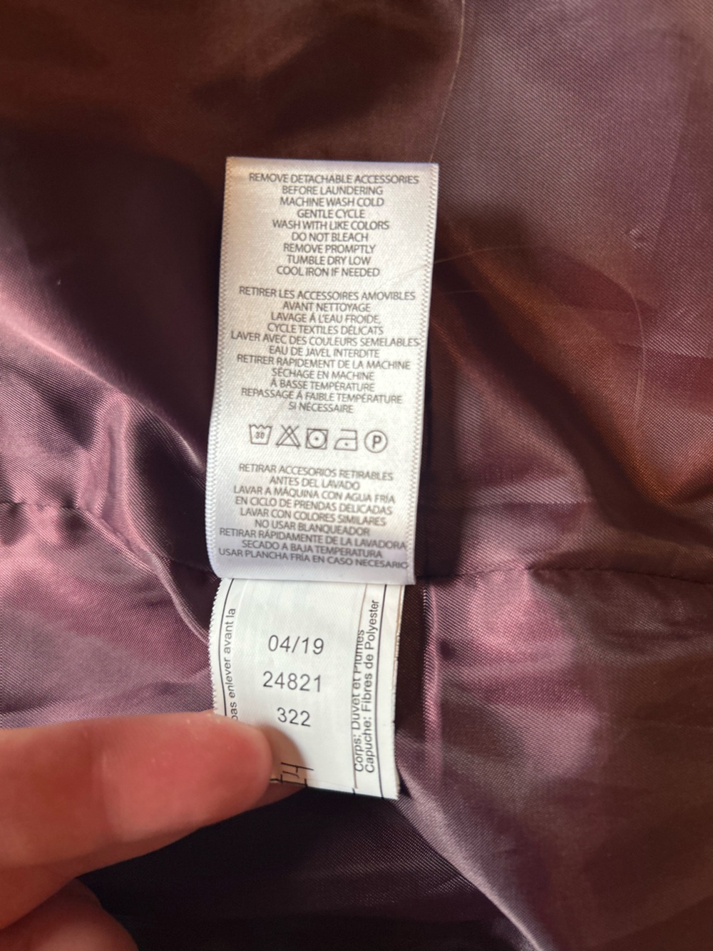 Ralph Lauren Women’s Down Fill Faux Fur Detachable Hood Purple Puff Jacket M - Picture 11 of 13